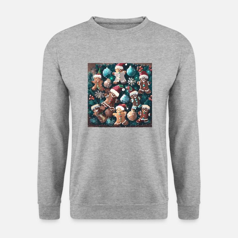 Lebkuchen Männchen - Unisex Pullover - Weißgrau meliert
