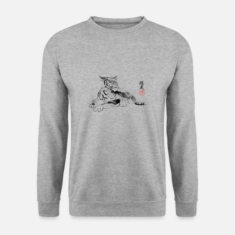 Tiger - Unisex Pullover - Weißgrau meliert