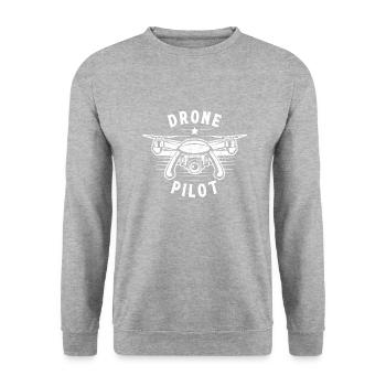 Drone Pilot - Unisex Sweatshirt - salt & pepper - Front - Alina (178cm) & Michal (187cm)