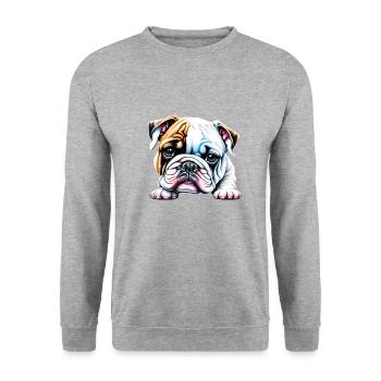 Dogs English Bulldog Dog Mastiff Dog Owner - Unisex Sweatshirt - salt & pepper - Front - Alina (178cm) & Michal (187cm)