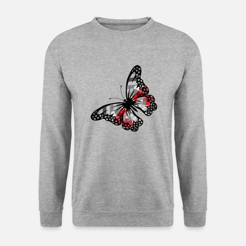 Schmetterling - Unisex Pullover - Weißgrau meliert