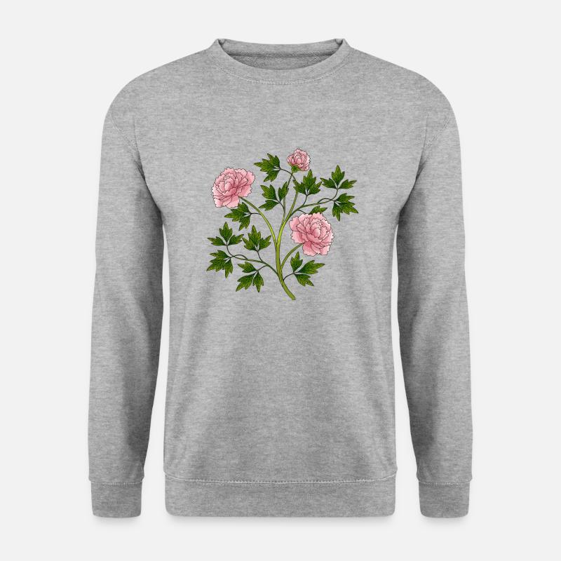 Blumen - Unisex Pullover - Weißgrau meliert