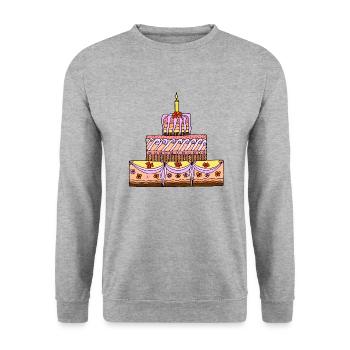 Kuchen - Unisex Pullover - Weißgrau meliert - Vorne - Alina (178cm) & Michal (187cm)