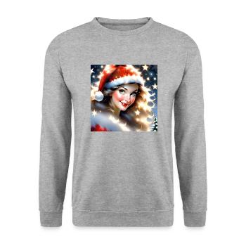 Joyeux Noel #6 - Sweat-shirt Unisexe - gris chiné - Devant - Alina (178cm) & Michal (187cm)