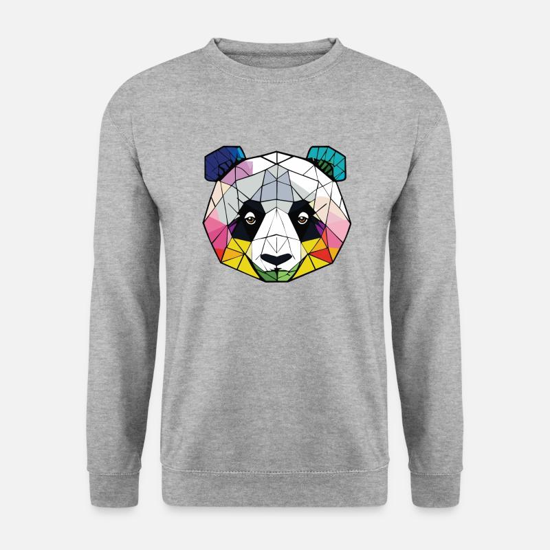Jugendstil-Panda - Unisex Pullover - Weißgrau meliert