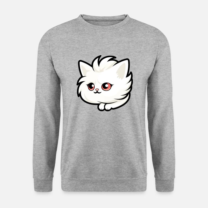 Cat - Unisex Pullover - Weißgrau meliert