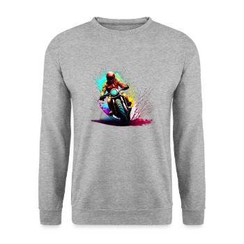 Moto Fan Moto Motard Motard Motard Motocross - Sweat-shirt Unisexe - gris chiné - Devant - Alina (178cm) & Michal (187cm)