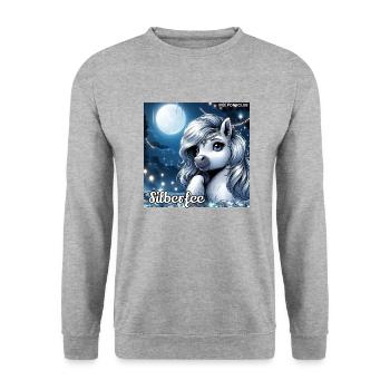 Silberfee fantastisch - Unisex Pullover - Weißgrau meliert - Vorne - Alina (178cm) & Michal (187cm)