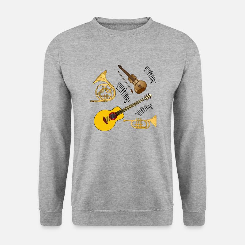 Musikinstrumente - Unisex Pullover - Weißgrau meliert