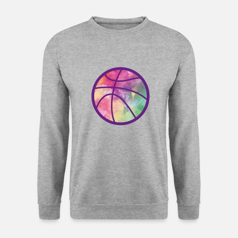 Basketball Aquarell - Unisex Pullover - Weißgrau meliert