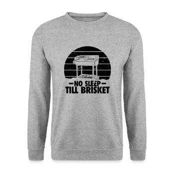 Pas de sommeil jusqu’à la poitrine de bœuf - cadeau barbecue parfait - Sweat-shirt Unisexe - gris chiné - Devant - Alina (178cm) & Michal (187cm)