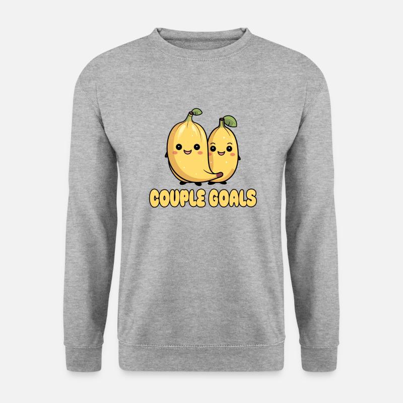 Bananen Paar - Unisex Pullover - Weißgrau meliert
