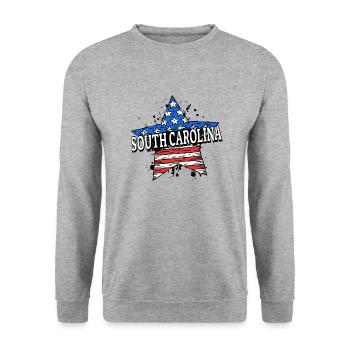 South Carolina - USA - United States of America - Unisex Pullover - Weißgrau meliert - Vorne - Alina (178cm) & Michal (187cm)