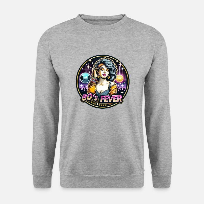 80er Jahre Fieber - Unisex Pullover - Weißgrau meliert