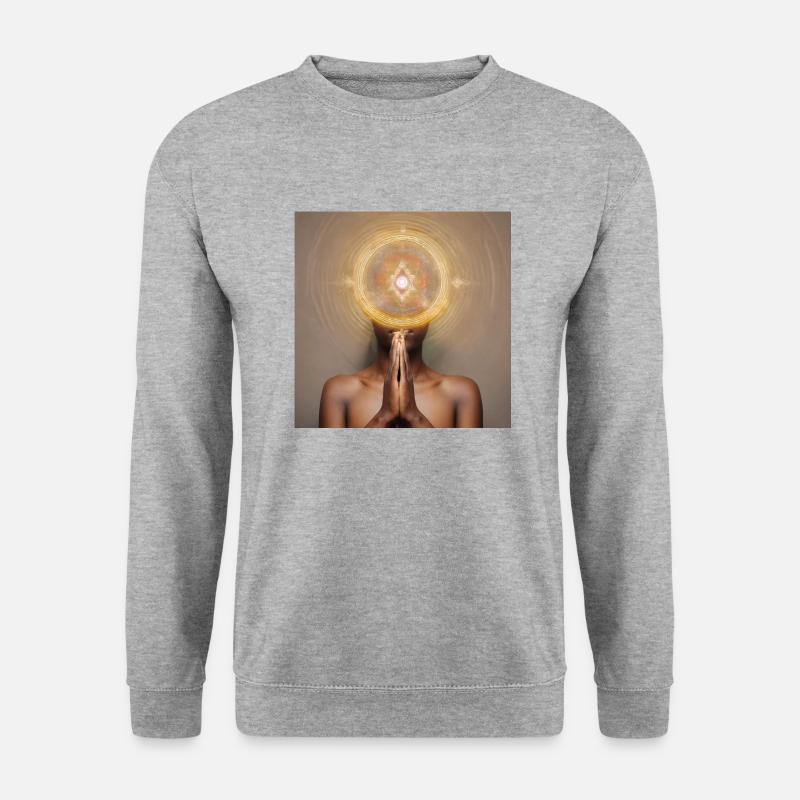 Spiritualität - Unisex Pullover - Weißgrau meliert