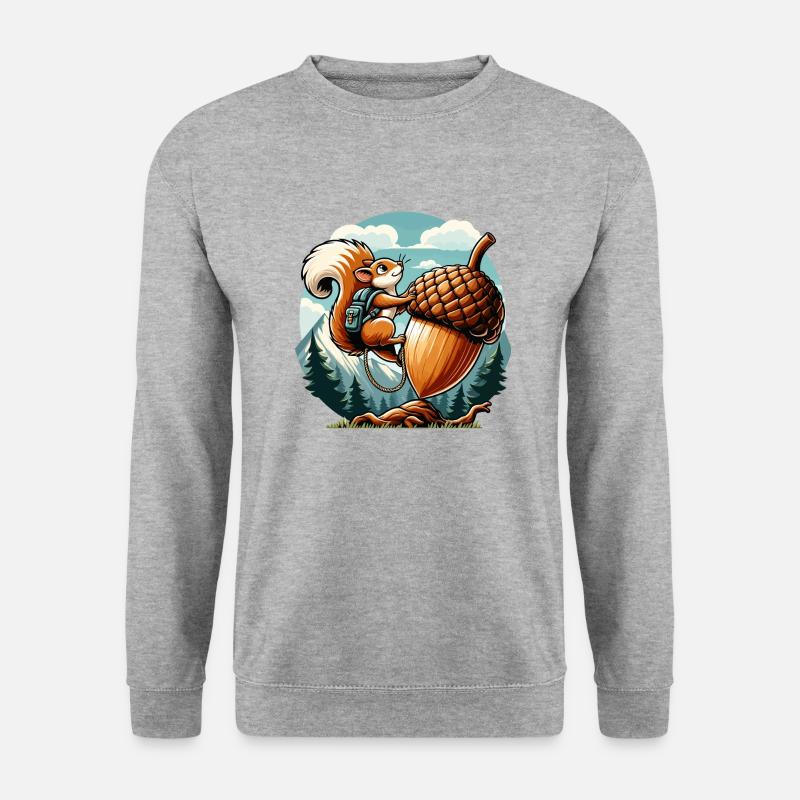 Abenteuer Eichhörnchen - Unisex Pullover - Weißgrau meliert