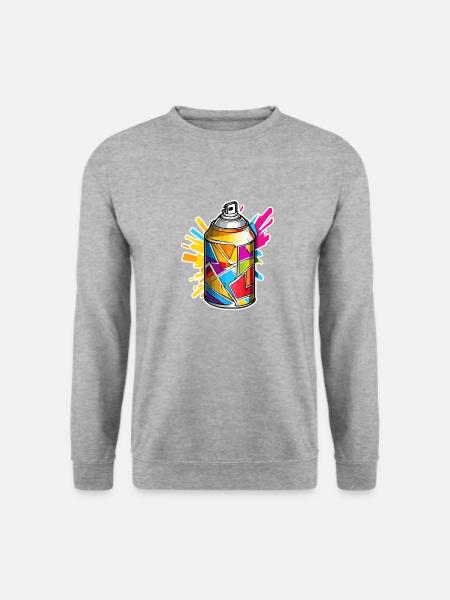 Spraydose / Kunst / sprühen / Street Art / Wand - Unisex Pullover - Weißgrau meliert