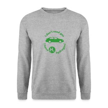 L’hydrogène H2 comme carburant pour les voitures - Sweat-shirt Unisexe - gris chiné - Devant - Alina (178cm) & Michal (187cm)