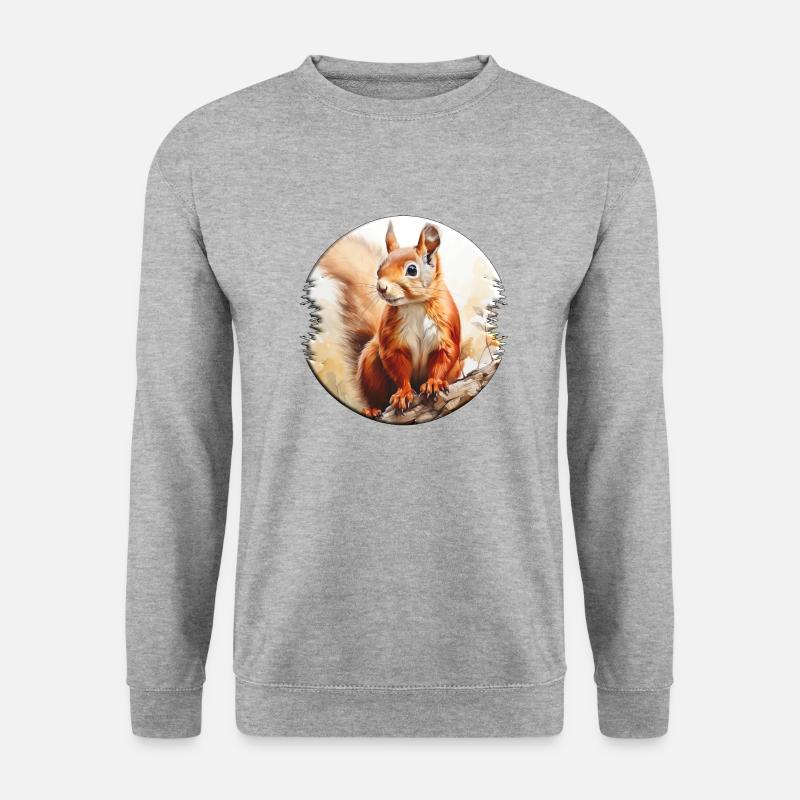 Eichhörnchen sind Allesfresser - Unisex Pullover - Weißgrau meliert