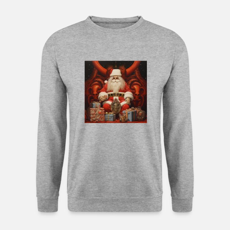 Düsterer Weihnachtsmann - Unisex Pullover - Weißgrau meliert