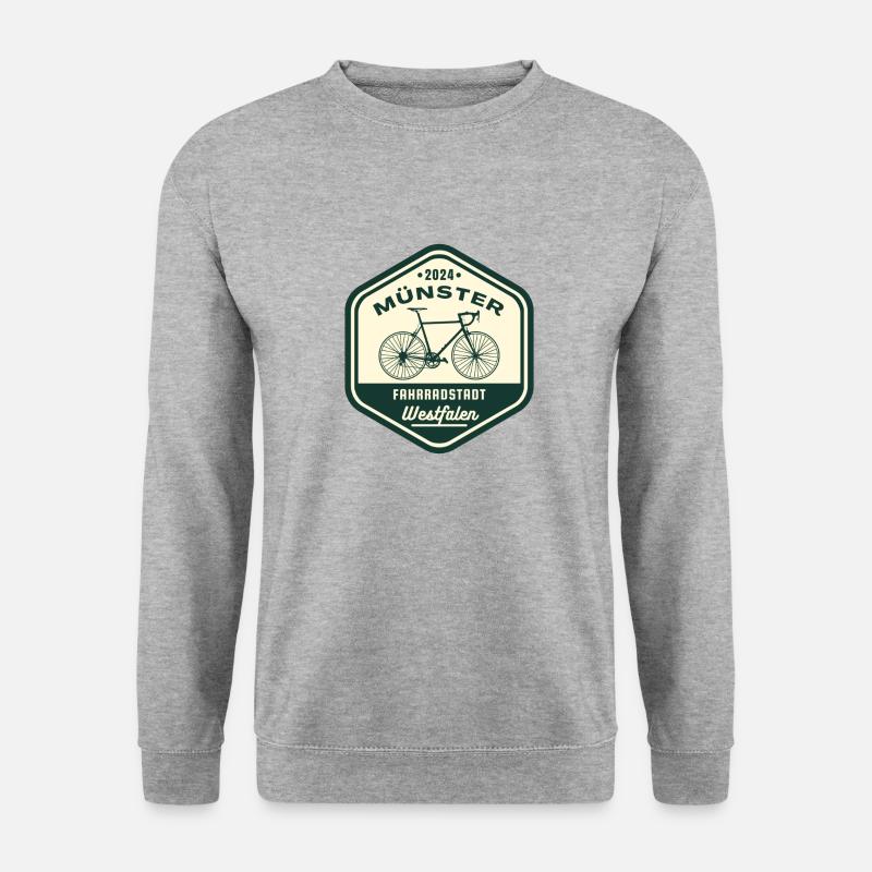 Münster Fahrrad - Unisex Pullover - Weißgrau meliert