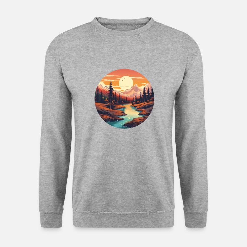 Traumhafte Landschaft - Unisex Pullover - Weißgrau meliert