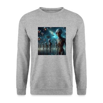 Astronomie Physik - Unisex Pullover - Weißgrau meliert - Vorne - Alina (178cm) & Michal (187cm)
