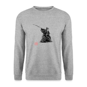 Samurai Fight - Unisex Sweatshirt - salt & pepper - Front - Alina (178cm) & Michal (187cm)