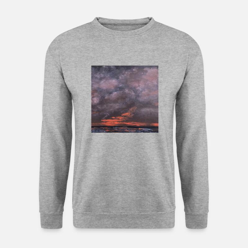 Lila Wolken - Unisex Pullover - Weißgrau meliert
