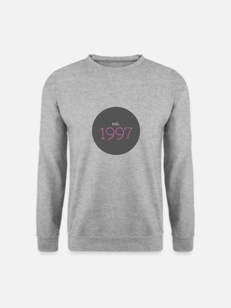 est. 1997, Geburtstag, Birthday, Date, 90er, Jahr - Unisex Pullover - Weißgrau meliert