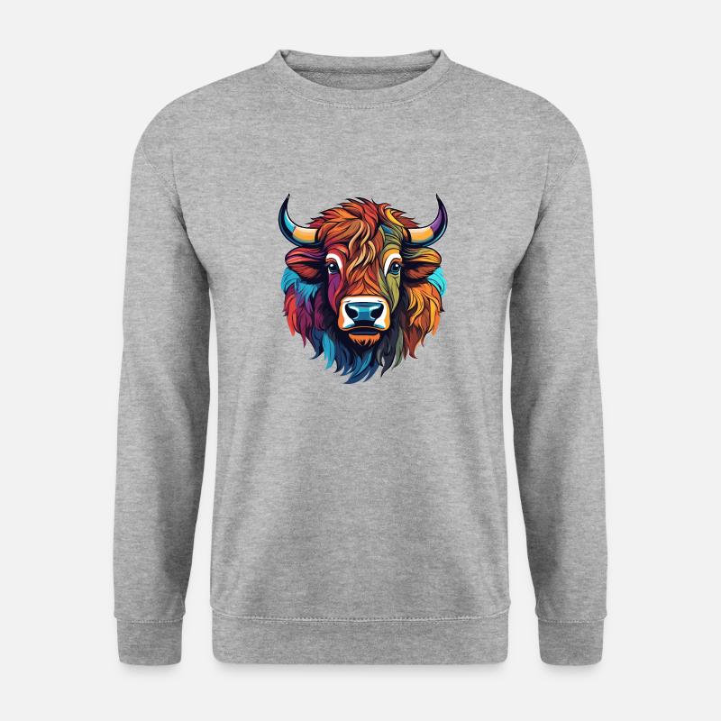 Bison - Unisex Pullover - Weißgrau meliert