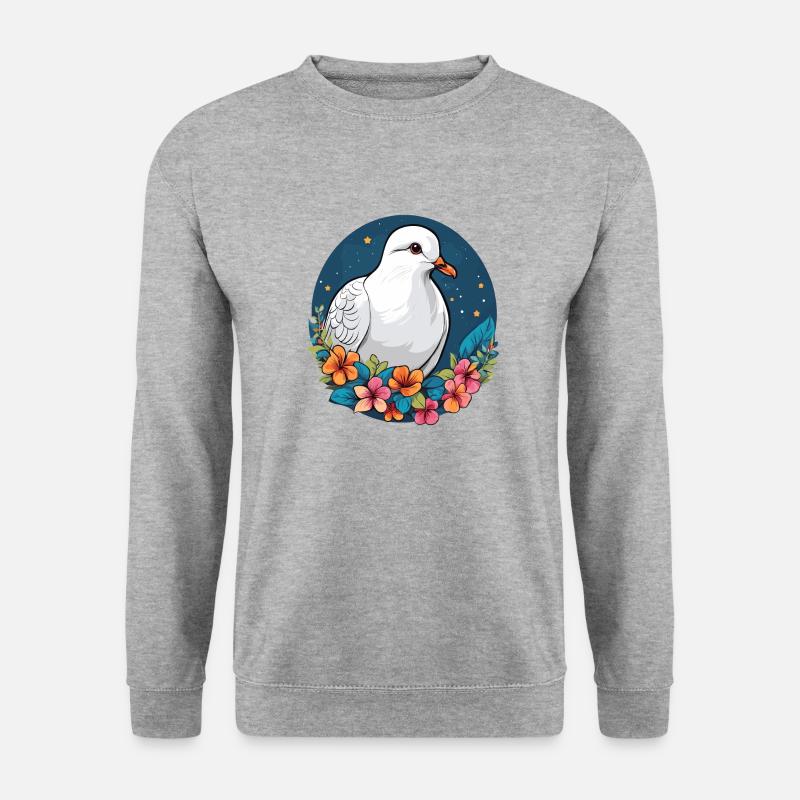 Taube - Unisex Pullover - Weißgrau meliert