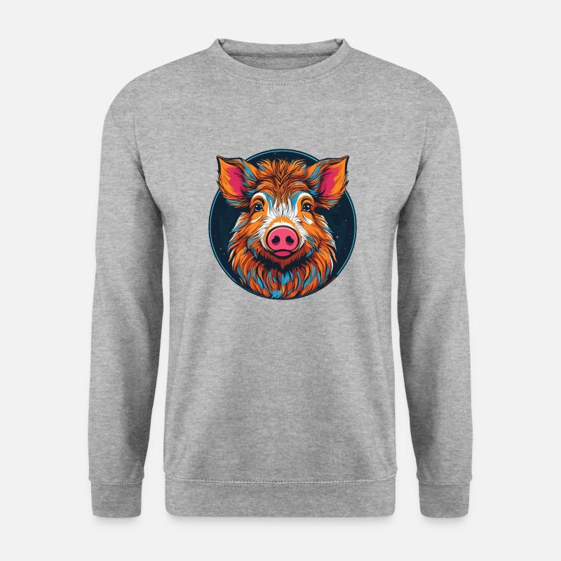 Eber - Unisex Pullover - Weißgrau meliert