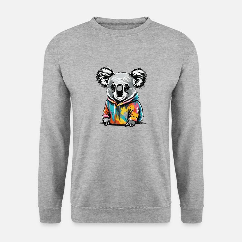 Bunter Graffiti Koala Koalabär - Unisex Pullover - Weißgrau meliert