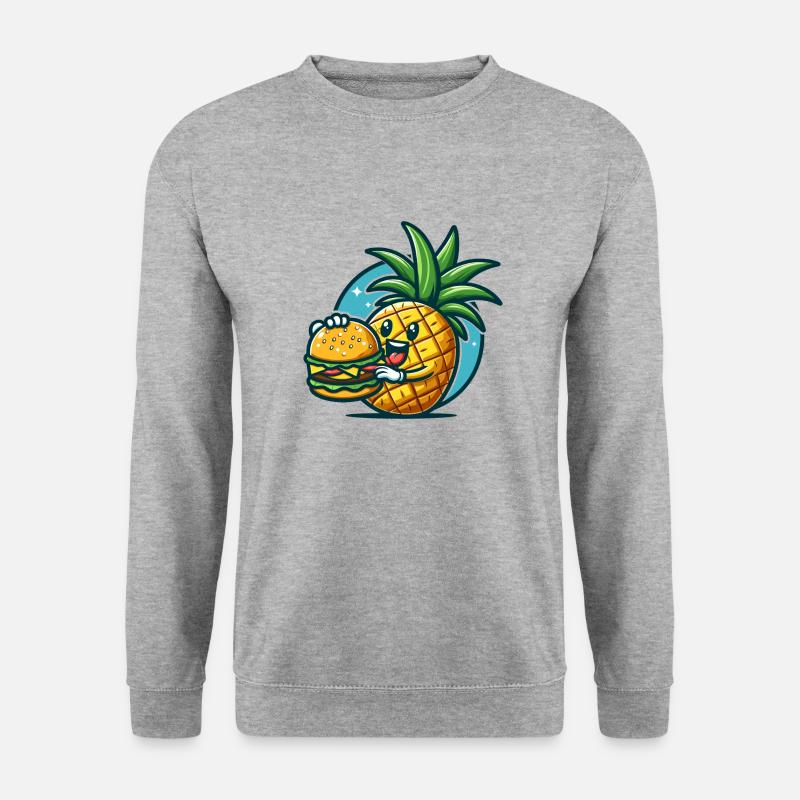 Ananas-Burger - Unisex Pullover - Weißgrau meliert