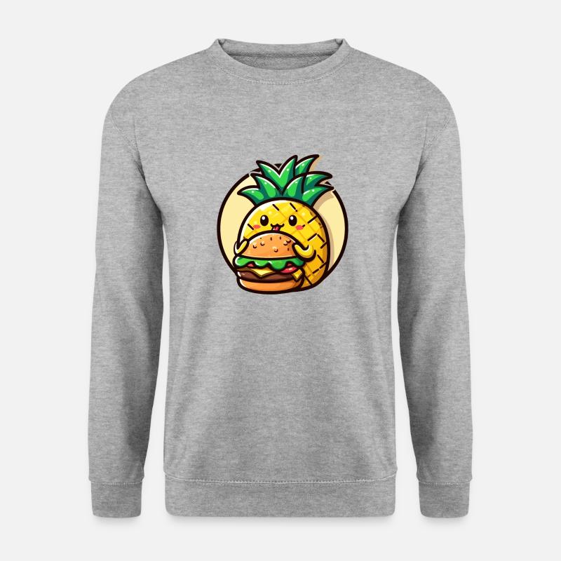 Pineapple eats a burger - Unisex Sweatshirt - salt & pepper