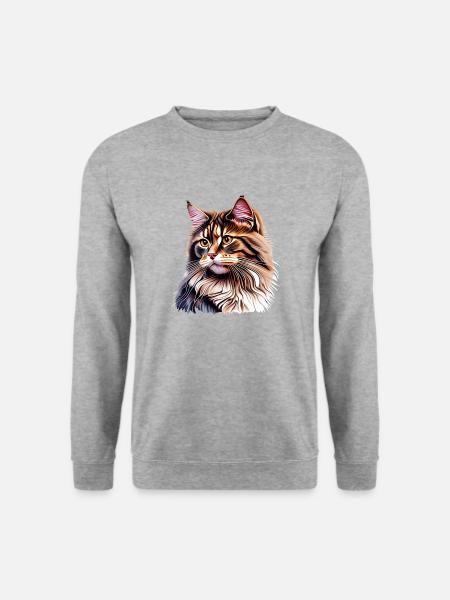 Kätzchen Katzenbesitzer Katze Haustier Hauskatze - Unisex Pullover - Weißgrau meliert