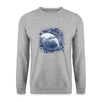 Delfin - Unisex Pullover - Weißgrau meliert - Vorne - Alina (178cm) & Michal (187cm)
