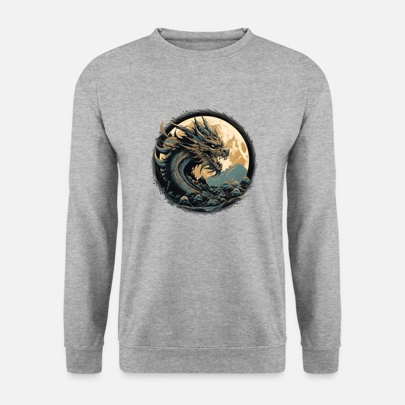Uralter Drache - Unisex Pullover - Weißgrau meliert