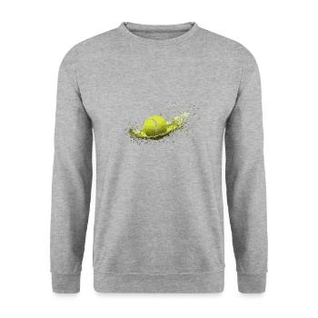 Tennis - Unisex Pullover - Weißgrau meliert - Vorne - Alina (178cm) & Michal (187cm)