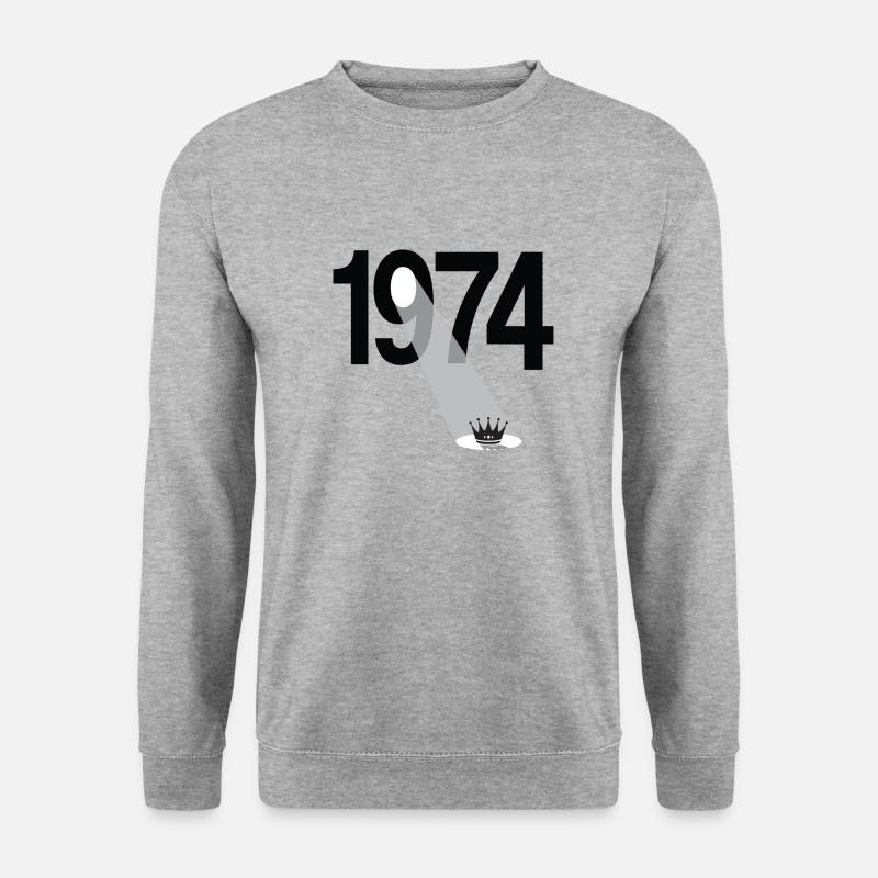 Vintage 1974 - Unisex Pullover - Weißgrau meliert