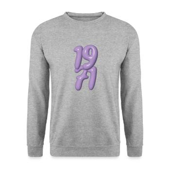 Millésime 1971 - Sweat-shirt Unisexe - gris chiné - Devant - Alina (178cm) & Michal (187cm)