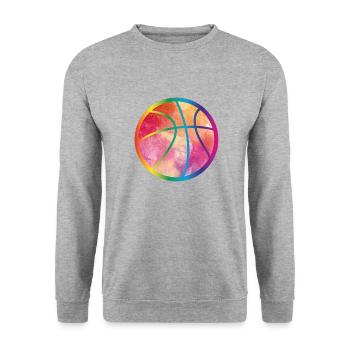 Basketball Watercolor - Unisex Sweatshirt - salt & pepper - Front - Alina (178cm) & Michal (187cm)