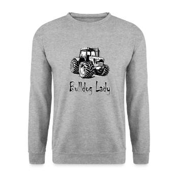 Bulldog Lady - Unisex Pullover - Weißgrau meliert - Vorne - Alina (178cm) & Michal (187cm)