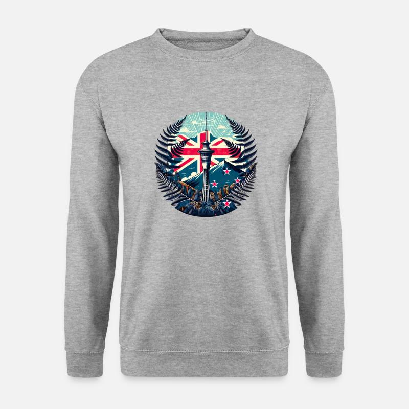 Neuseeland Aotearoa Kiwi 15 - Unisex Pullover - Weißgrau meliert