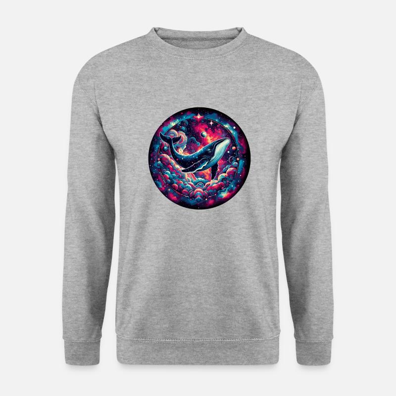 Galaxie Wal Kunstdruck - Unisex Pullover - Weißgrau meliert