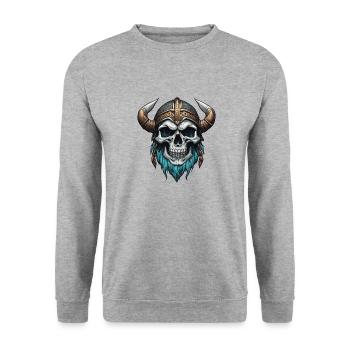 Wikinger / Thor / Odin / nordisch / _keltisch - Unisex Pullover - Weißgrau meliert - Vorne - Alina (178cm) & Michal (187cm)