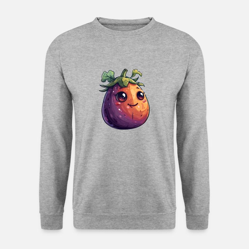 Eggplant Comic Face - Unisex Sweatshirt - salt & pepper