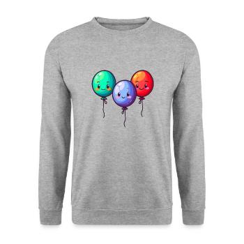 Balloons for children - Unisex Sweatshirt - salt & pepper - Front - Alina (178cm) & Michal (187cm)