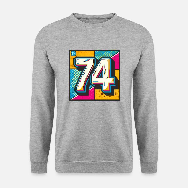 1974 - Unisex Pullover - Weißgrau meliert